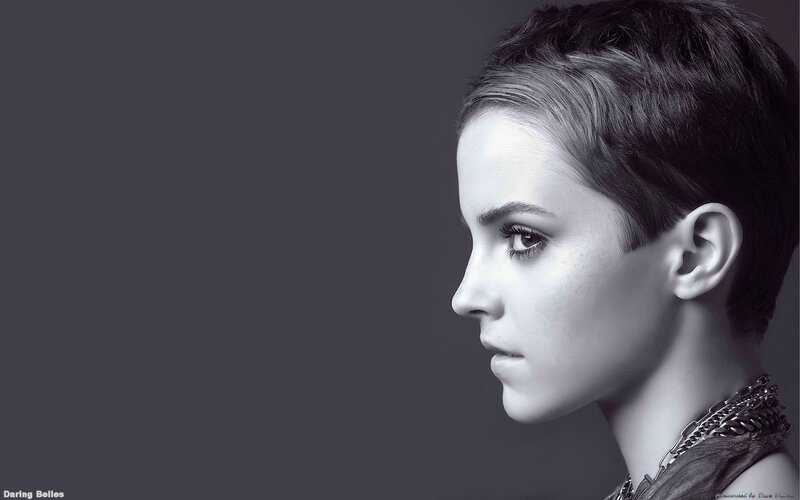 woman with short hair in profile