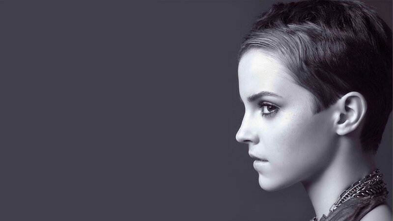 woman with short hair in profile