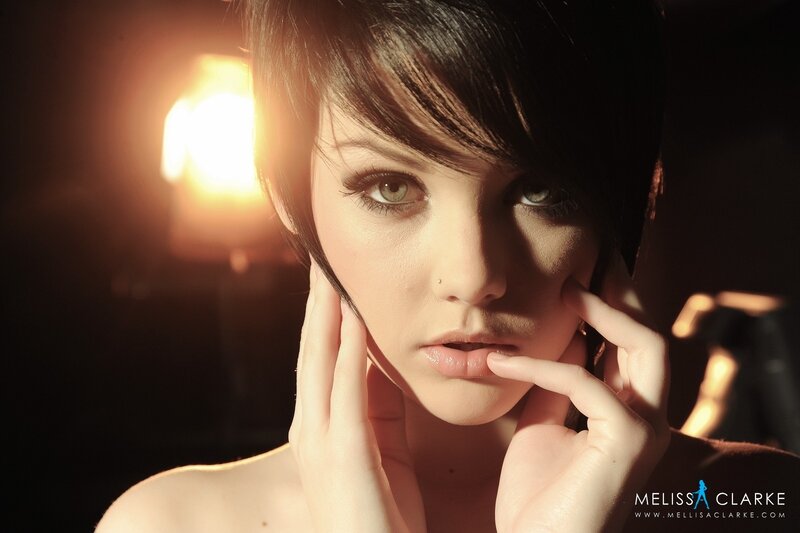 woman with short hair in studio