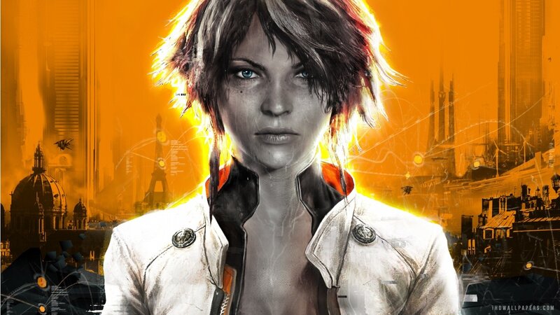 Woman with Short Hair — Orange, Dramatic, Sunset