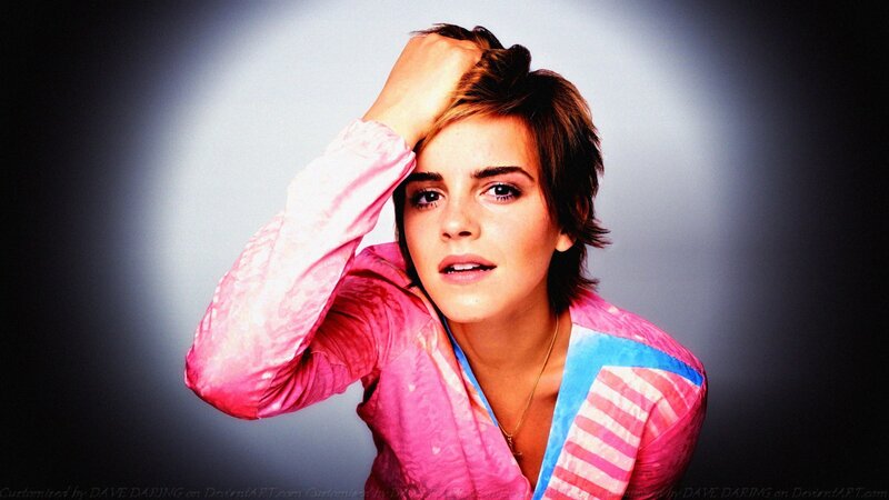Woman with Short Hair — Pink, Dramatic, Photograph, Hand