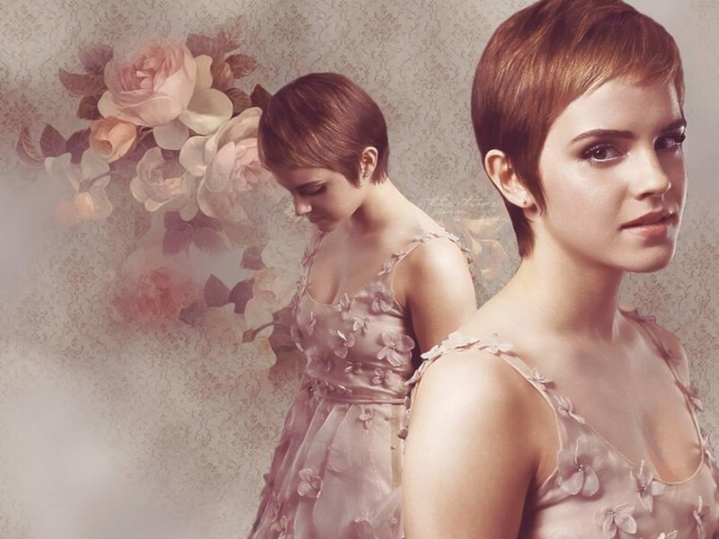 Woman with Short Hair — Pink, Dramatic