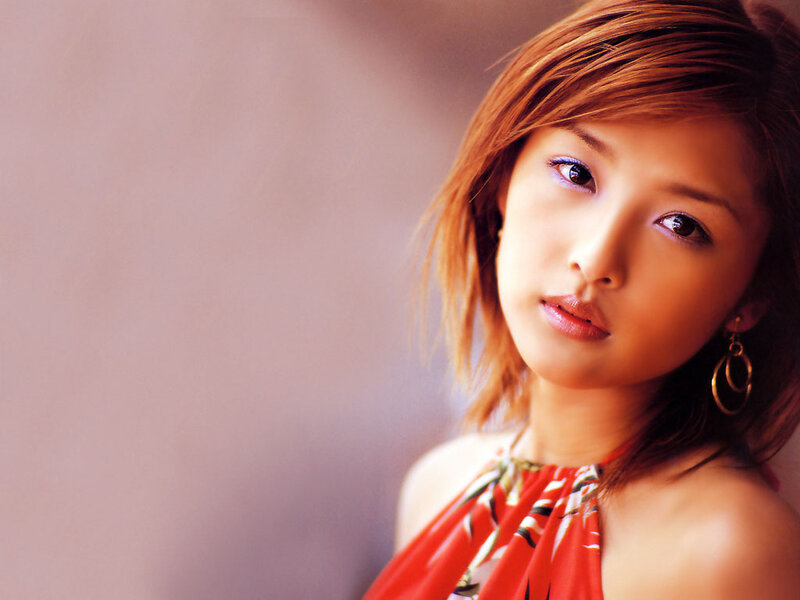 Woman with Short Hair — Red, Calm, Photograph