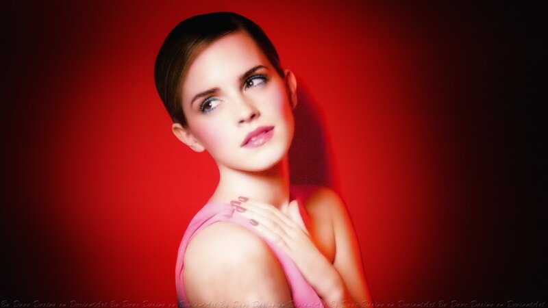 Woman with Short Hair — Red, Dramatic