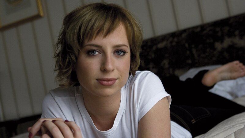 Woman with Short Hair — White, Calm, Photograph, Bed