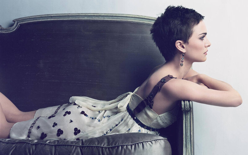 Woman with Short Hair — White, Contemplative, Photograph
