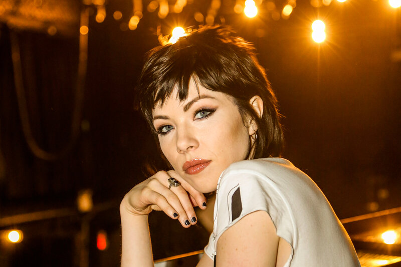 Woman with Short Hair — White, Dramatic, Night