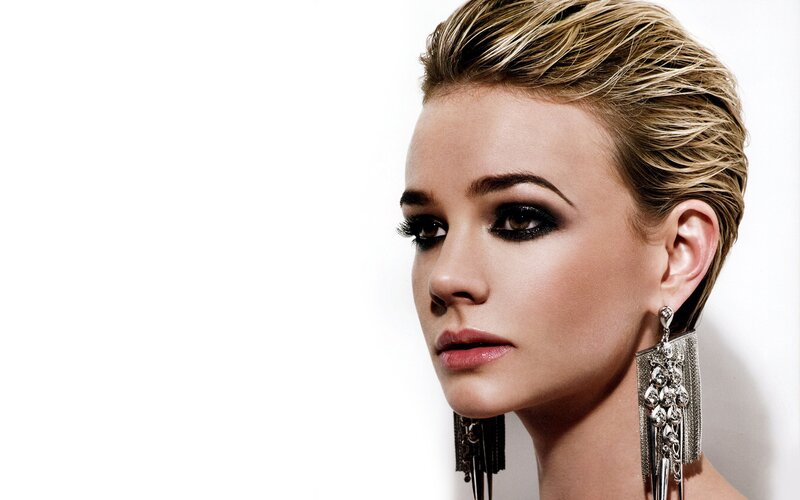 Woman with Short Hair — White, Dramatic, Photograph, Earrings, Makeup