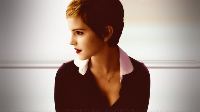 Woman with Short Hair — White, Dramatic, Photograph, Necklace