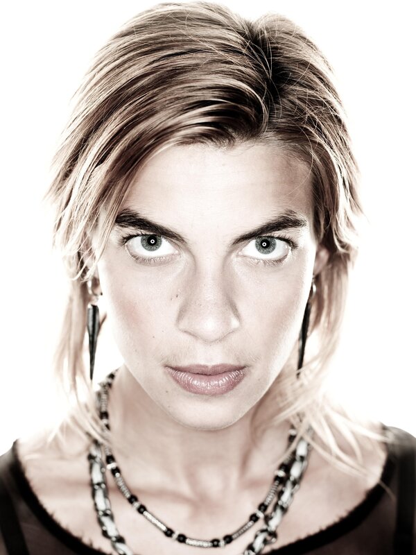 Woman with Short Hair — White, Intense, Photograph