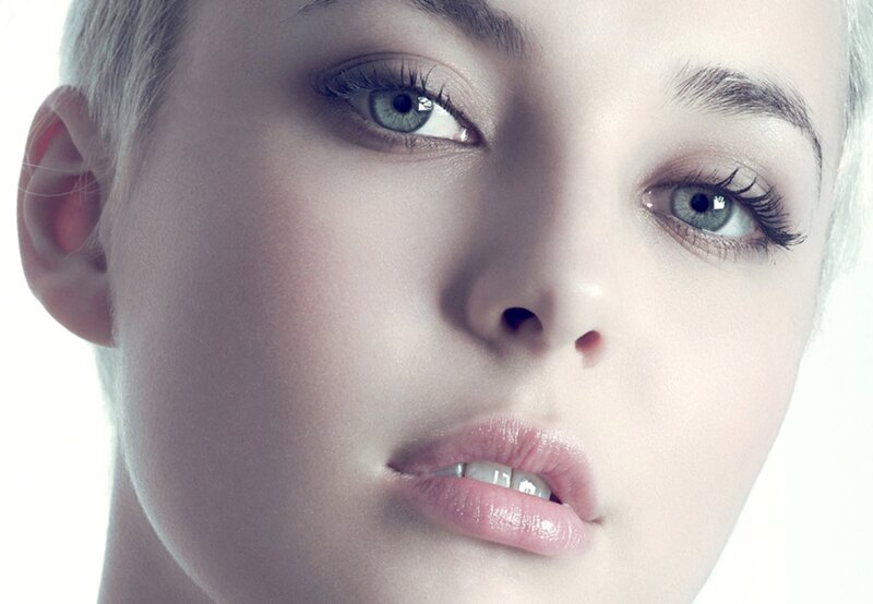 Woman with Short Hair — White, Neutral, Photograph, Eyes, Lips