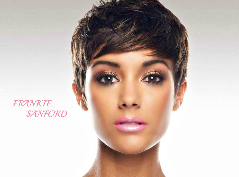 Woman with Short Hair — White, Neutral, Photograph, Makeup