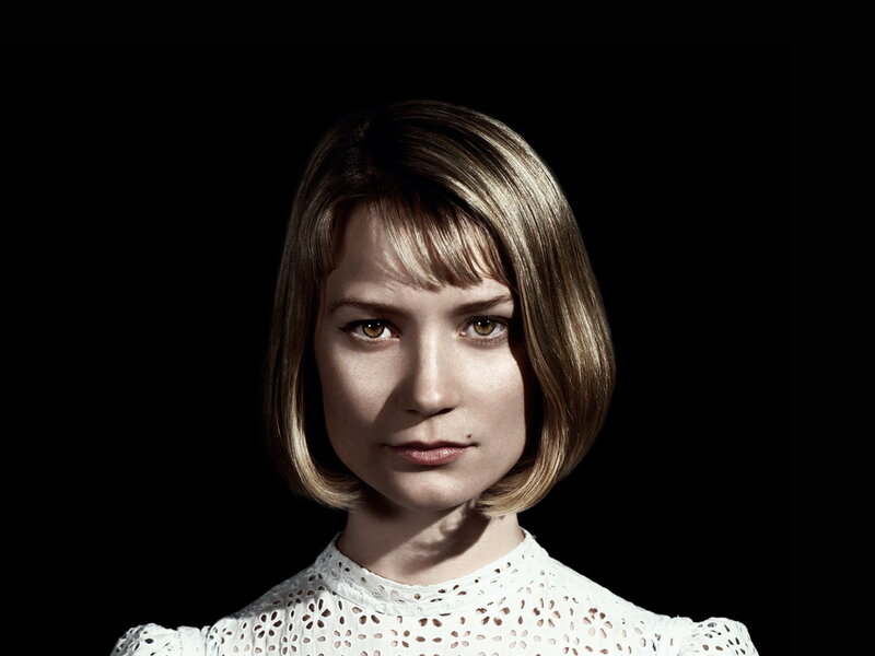 Woman with Short Hair — White, Serious, Photograph