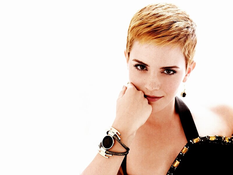 Woman with Short Hair — White