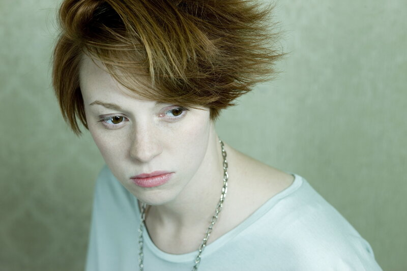 woman with short red hair