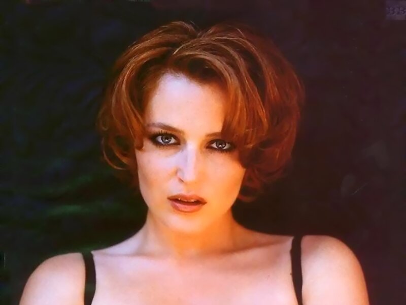 Woman with Short Red Hair — Dramatic, Photograph, Black Top
