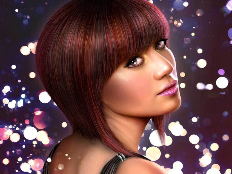 Woman with Short Red Hair — Dramatic