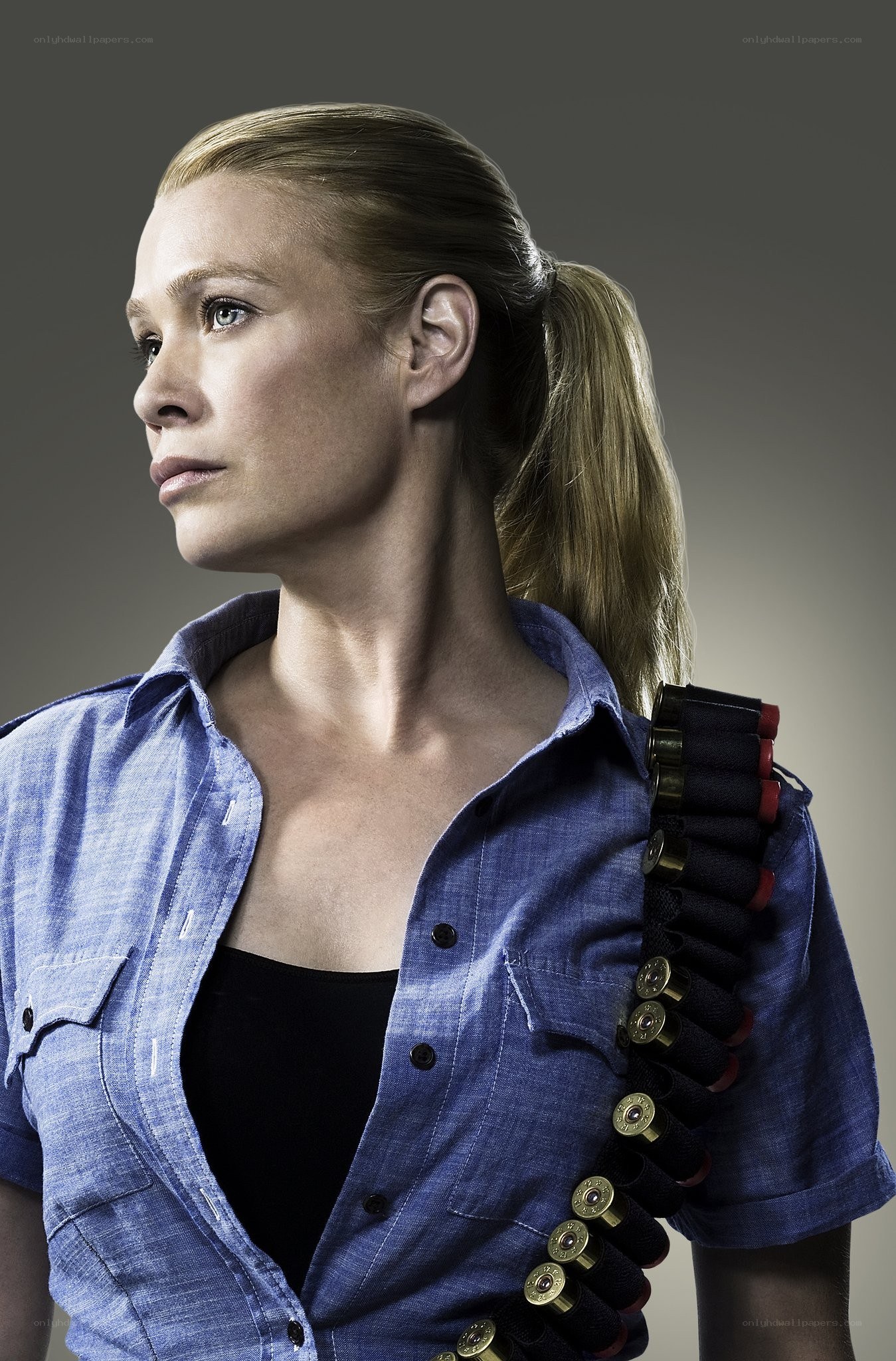 woman with shotgun shells