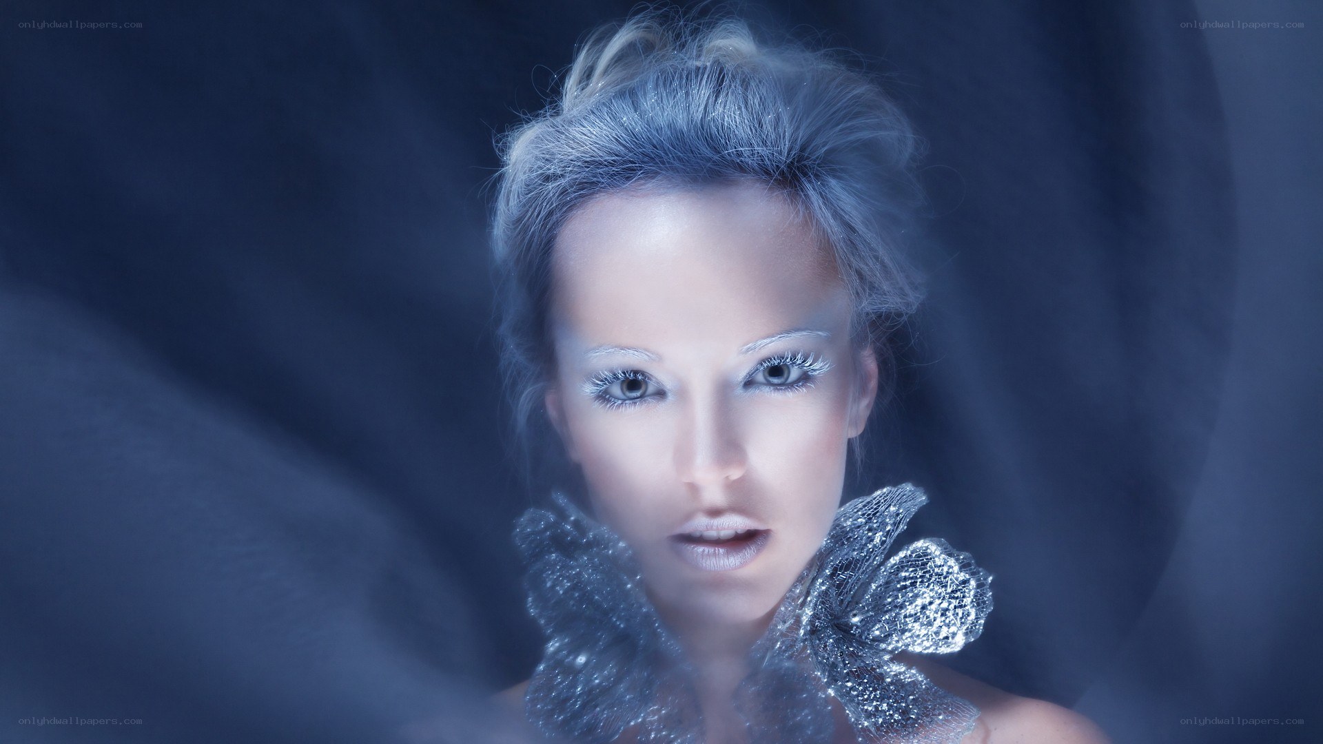 woman with silver butterfly accessory