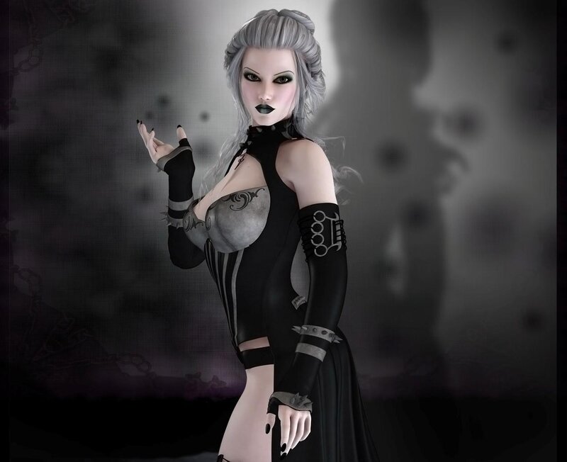 Woman with Silver Hair — Black, Dark