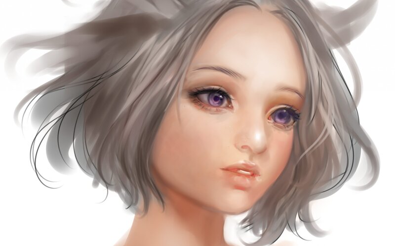 Woman with Silver Hair — Gray, Calm
