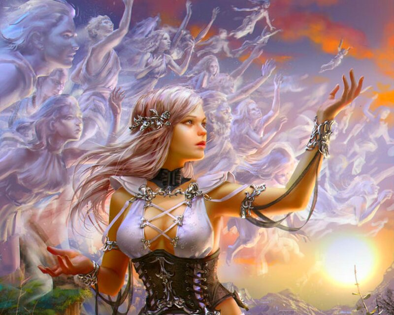 Woman with Silver Hair — Purple, Dramatic, Sunset
