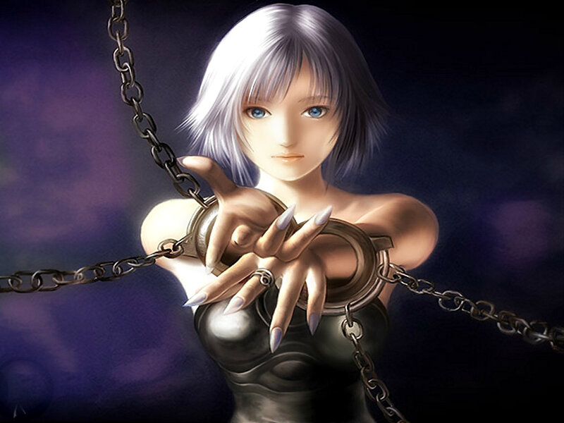 Woman with Silver Hair — Purple, Dramatic