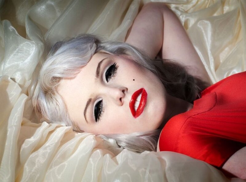 Woman with Silver Hair — Red