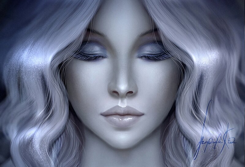 Woman with Silver Hair — Serene