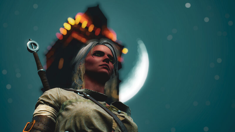 Woman with Silver Hair — Teal, Dramatic