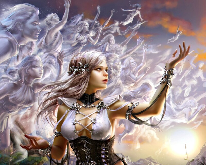 Woman with Silver Hair — White, Dramatic, Sunset