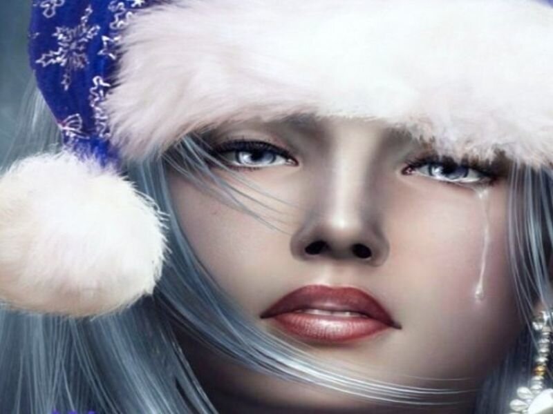 Woman with Silver Hair — White
