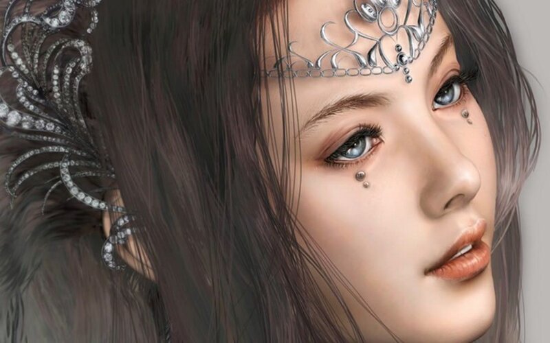 Woman with Silver Headpiece