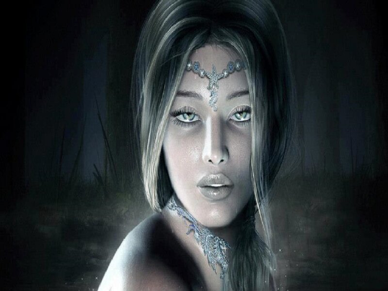 Woman with Silver Jewelry — Gray
