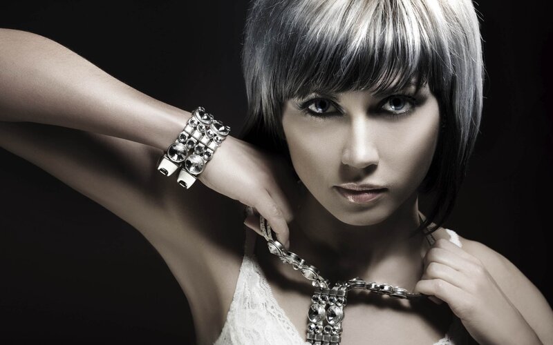 woman with silver jewelry