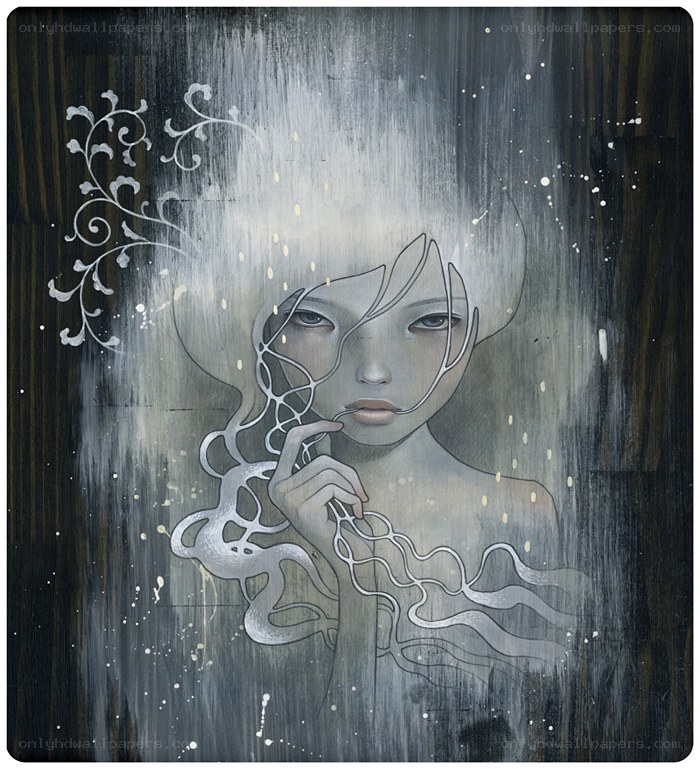 woman with silver vines