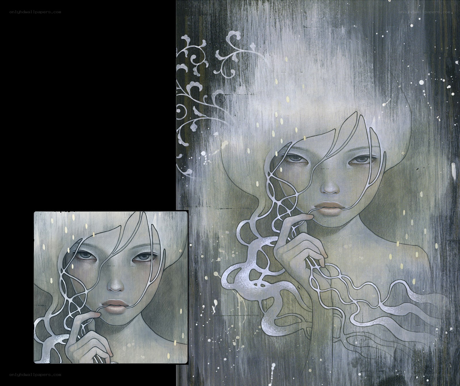 woman with silver vines