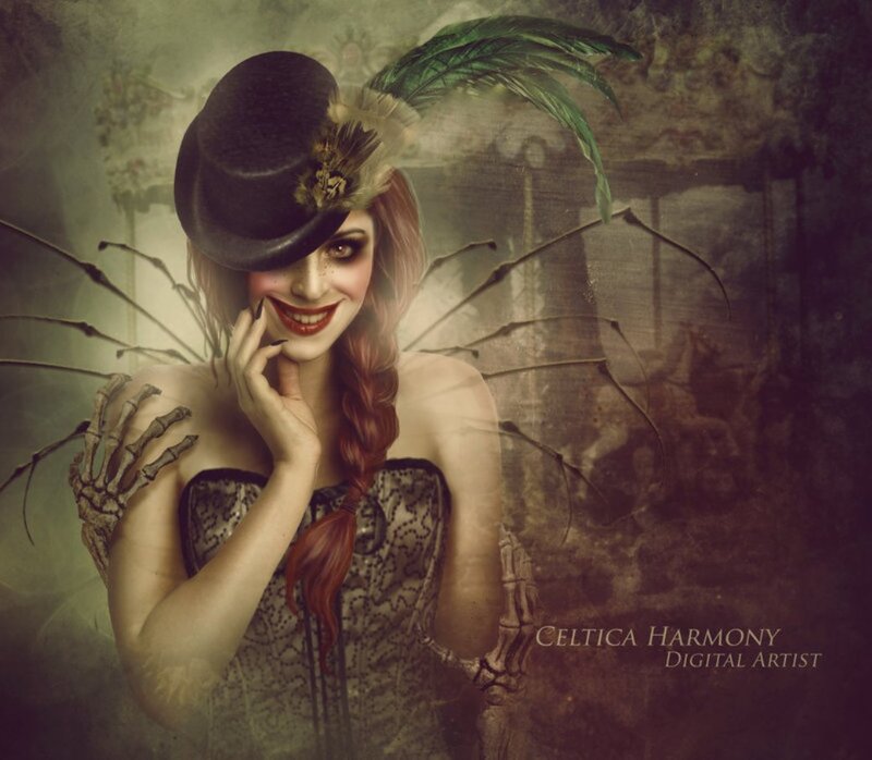 Woman with Skeletal Hands — Green