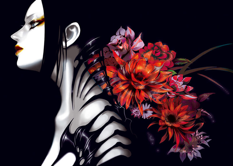 Woman with Skeletal Spine