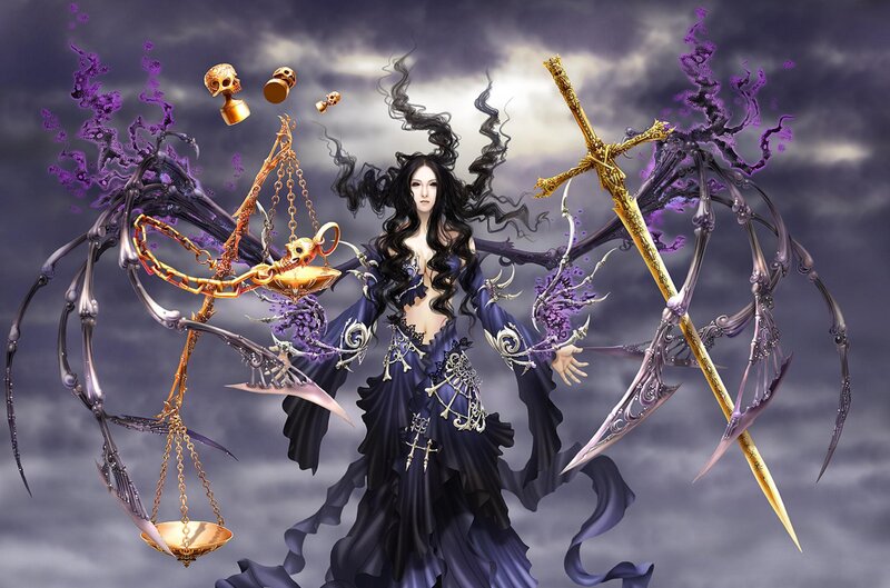 Woman with Skeletal Wings — Purple