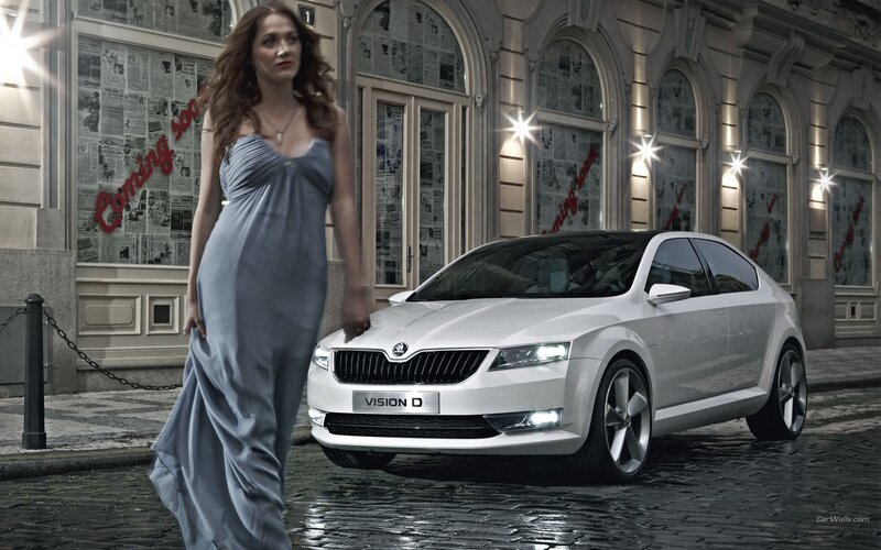 Woman with Skoda Vision D