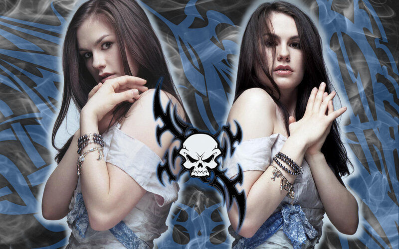 woman with skull design