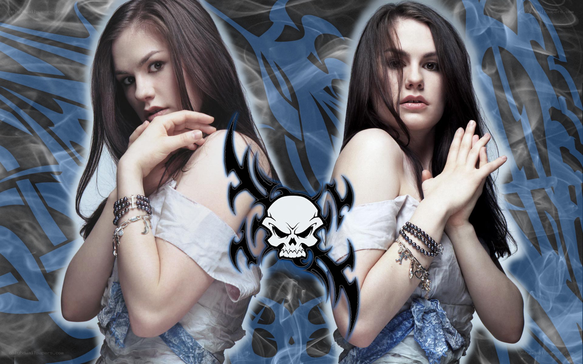 woman with skull design