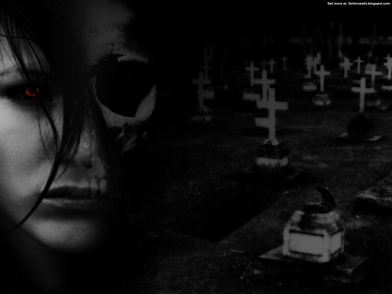 Woman with Skull Face — Black, Dark