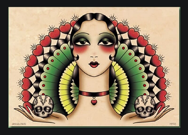 Woman with Skull Hands
