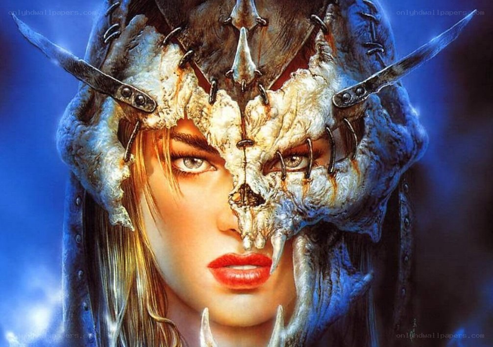 woman with skull helmet