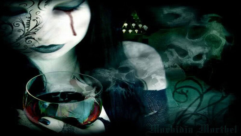 Woman with Skull Makeup — Black, Dark, Night