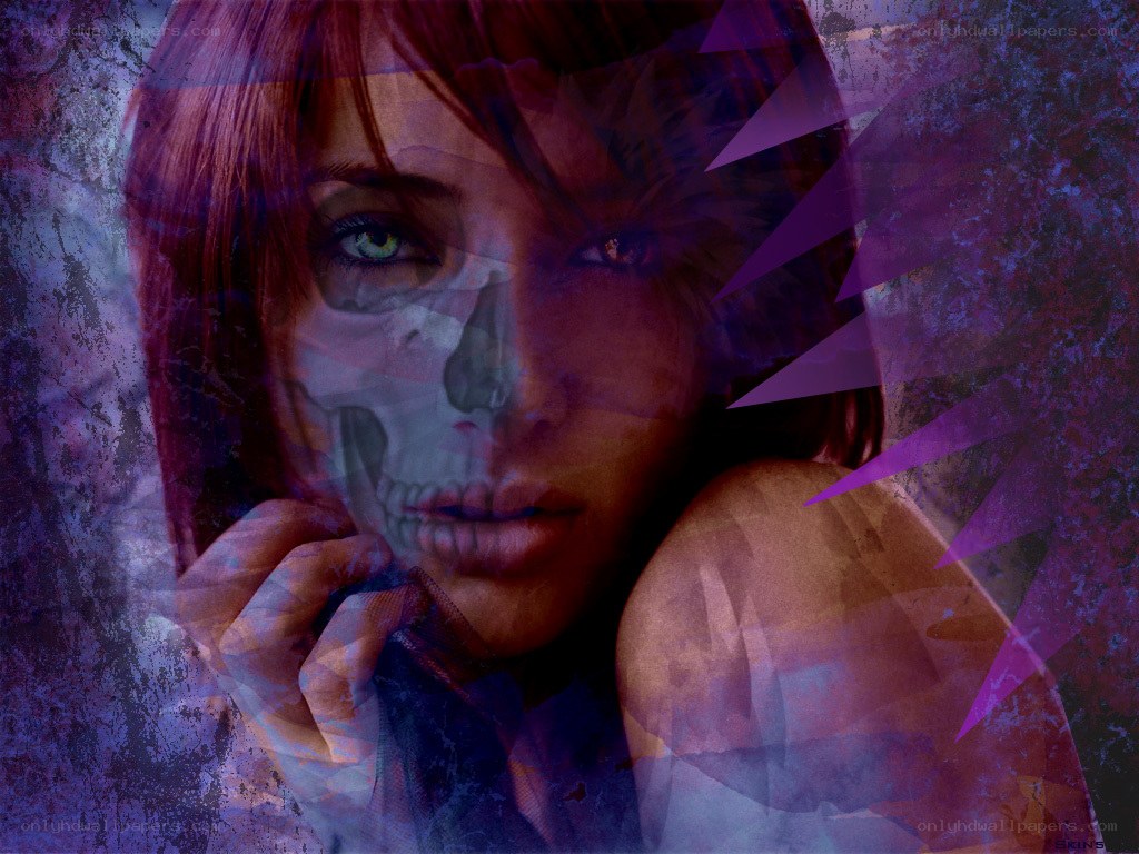 woman with skull overlay