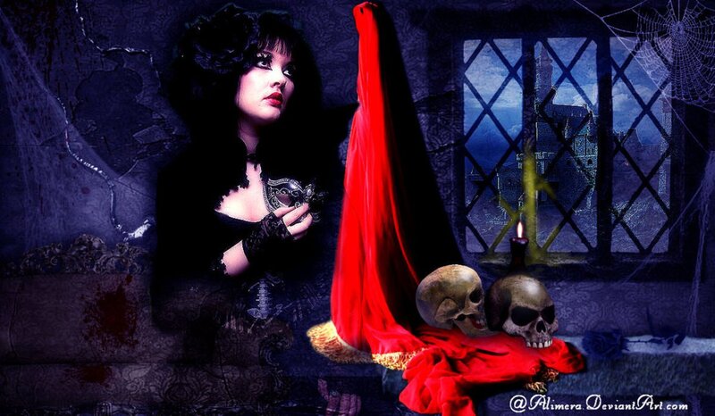 Woman with Skulls — Black