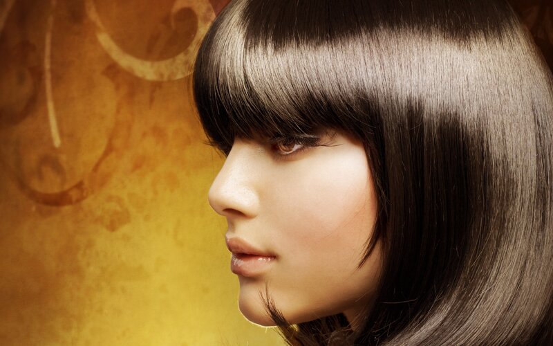 woman with sleek dark hair